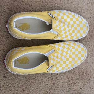 Women Yellow checkered vans